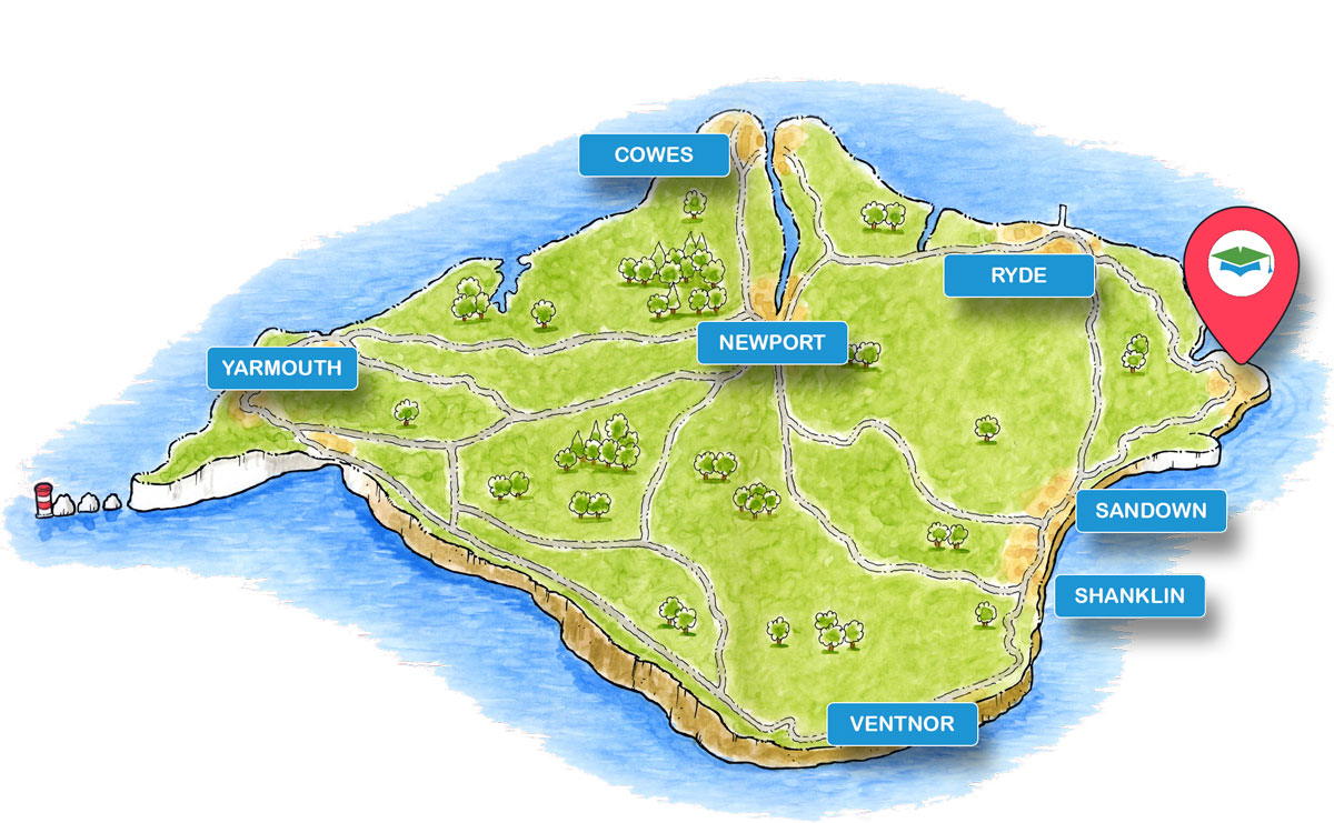 School trip Isle of Wight location map for Bembridge Lifeboat (RNLI)